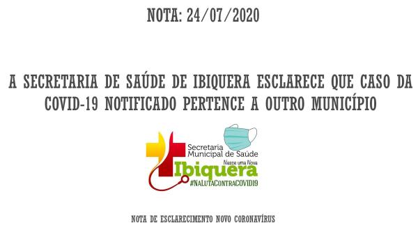 A SECRETARIA DE SAÚDE DE IBIQUERA ESCLARECE QUE CASO DA...